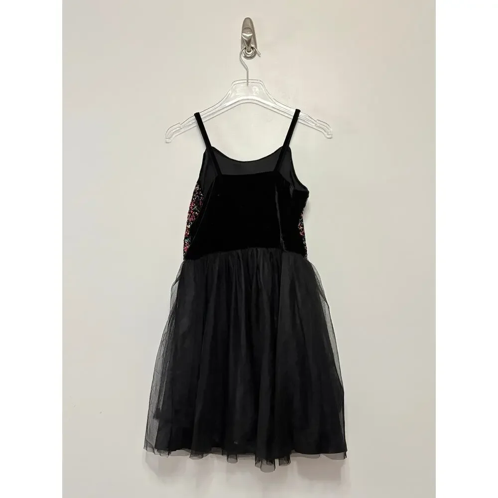 ZENZI SEQUINED SPAGHETTI STRAP VELVET  DRESS YOUTH SIZE 14/16